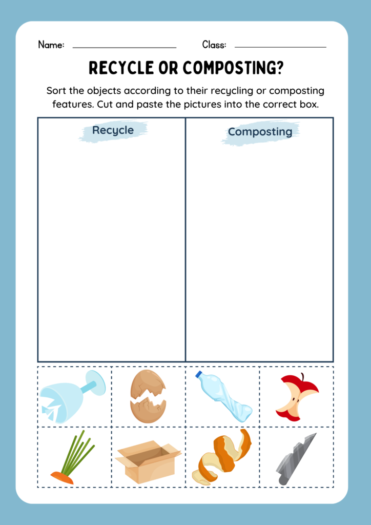 recycling and composting worksheet