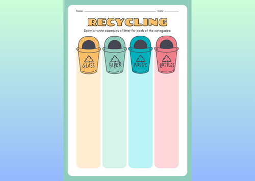 recycling worksheets