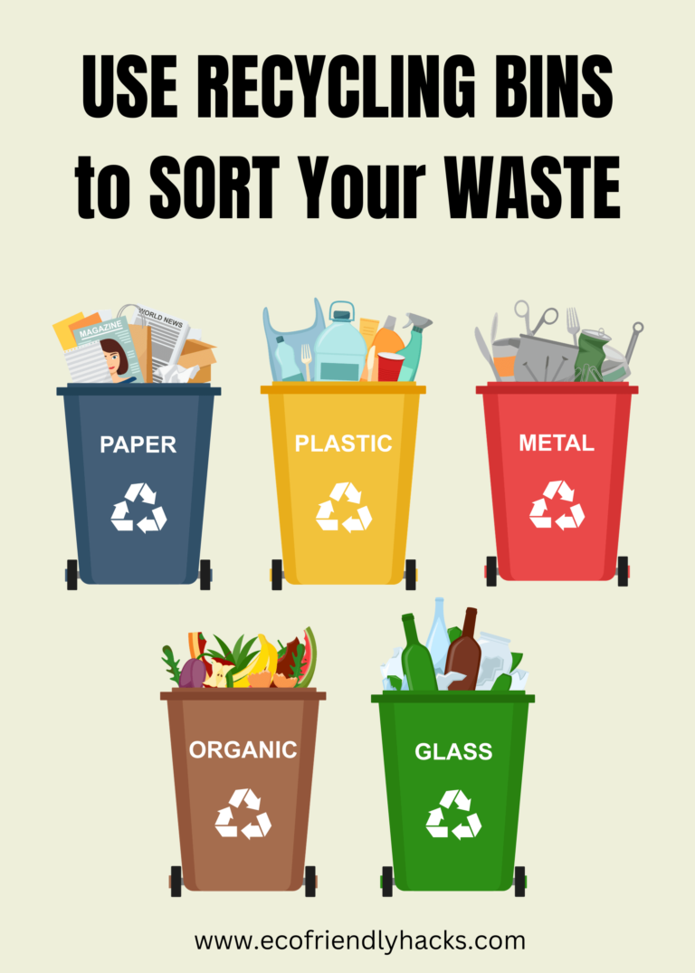 use recycling bins to sort everyday waste - recycling poster